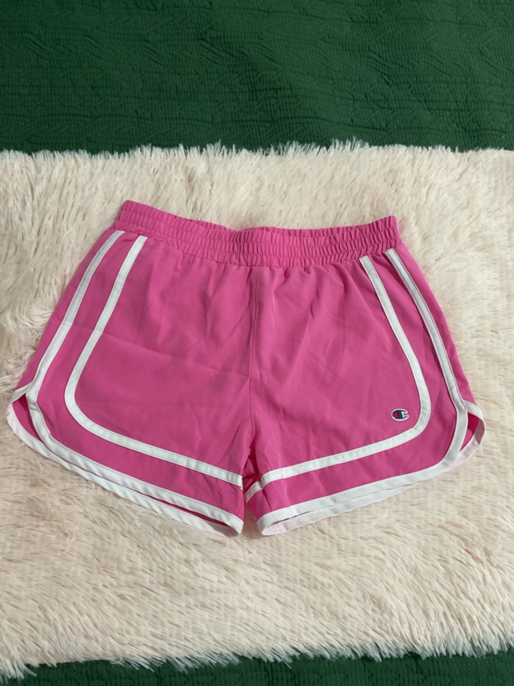 Champion Pink Women's Athletic Shorts with White Trim